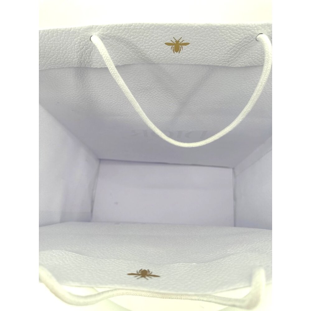 Dior White Textured Paper Gift Bag With Gold Logo & Rope Handles XXL - Picture 4 of 5